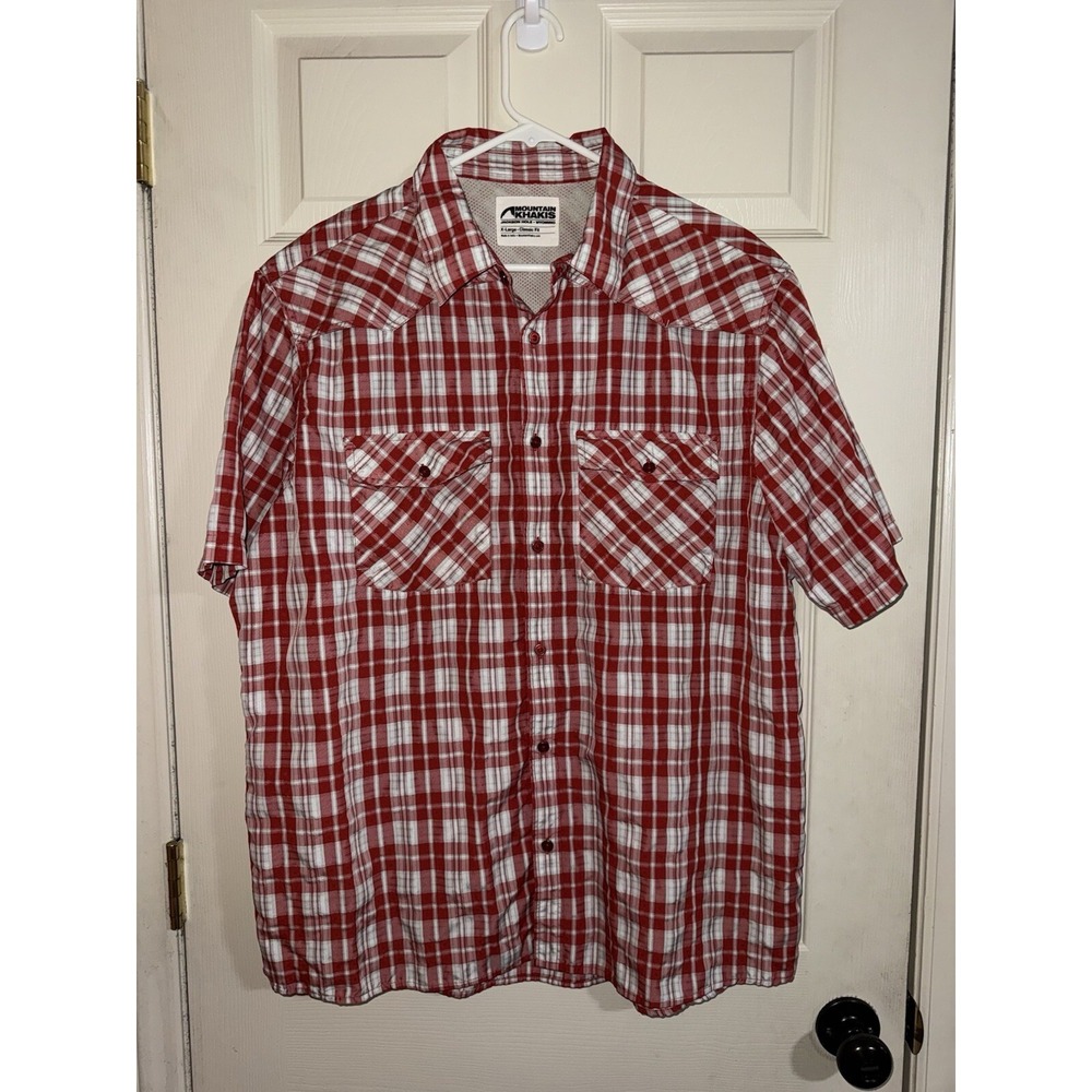 Mountain Khaki Classic Fit Plaid Camp Button Up Flannel Shirt Mens‎ Size XL